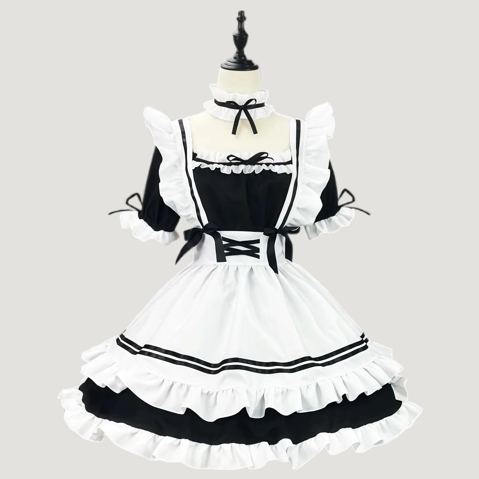 Black & White Ruffled Maid Outfit – 3-Piece Cosplay Set