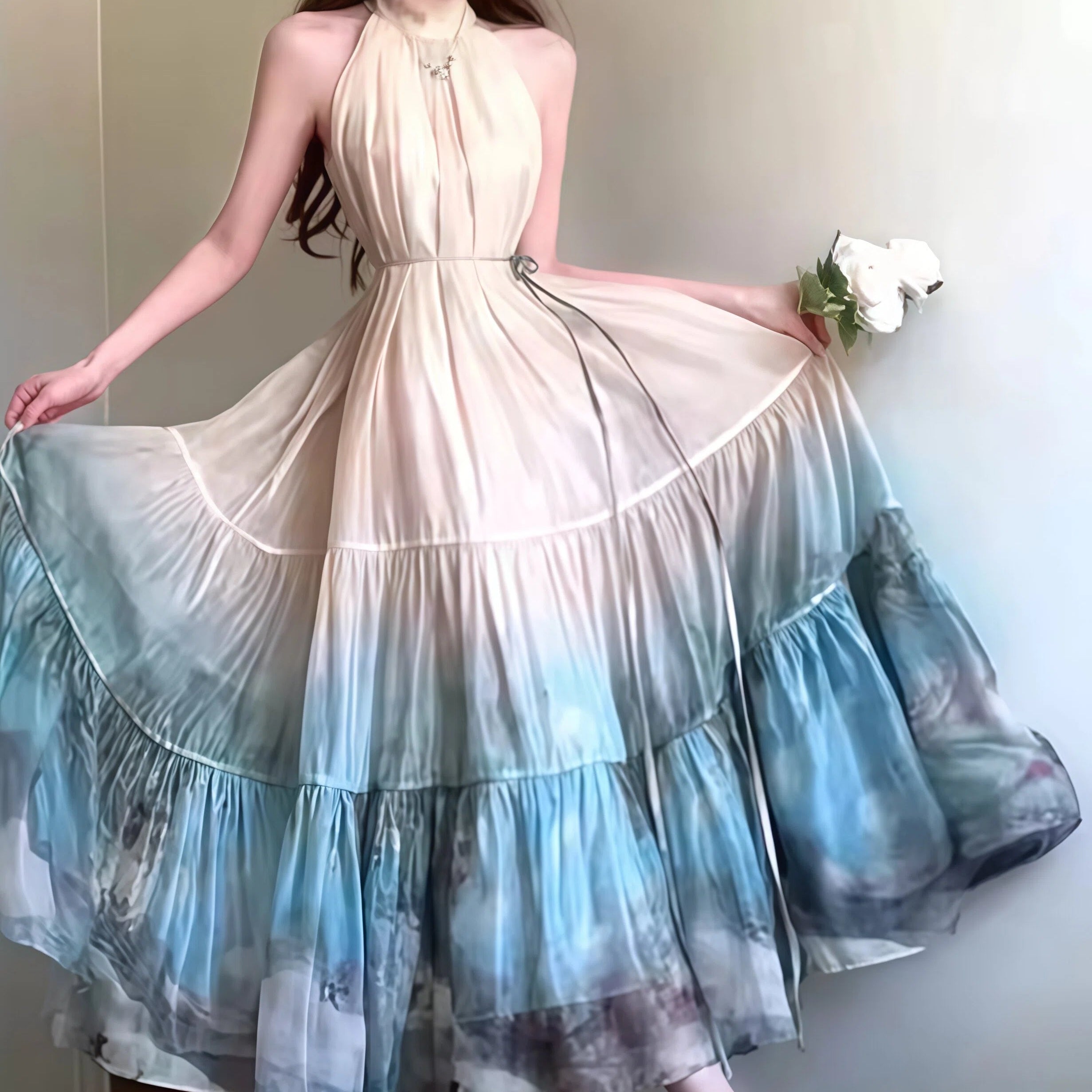Ombré Print  Maxi Dress