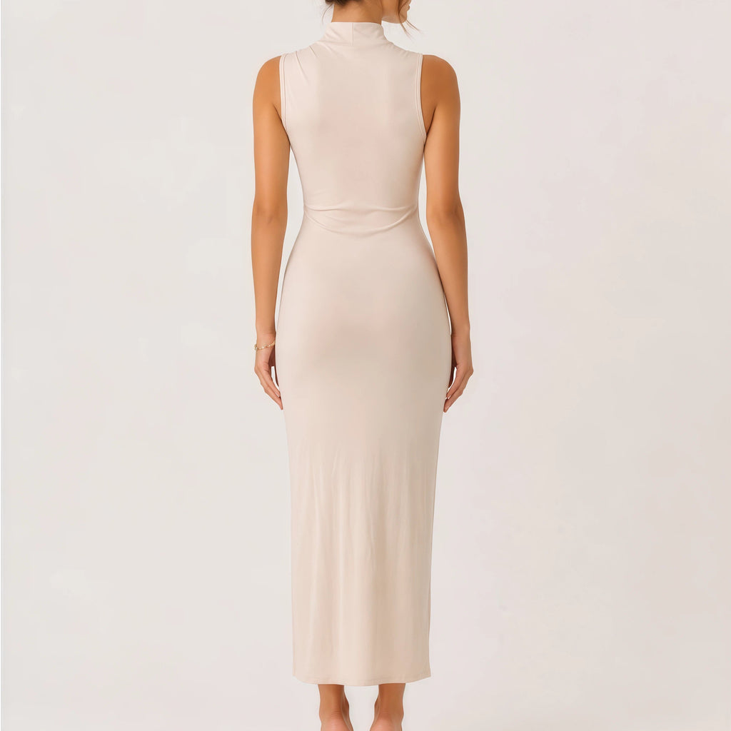 Sleeveless Slit Maxi Dress – Silky Rayon Jersey