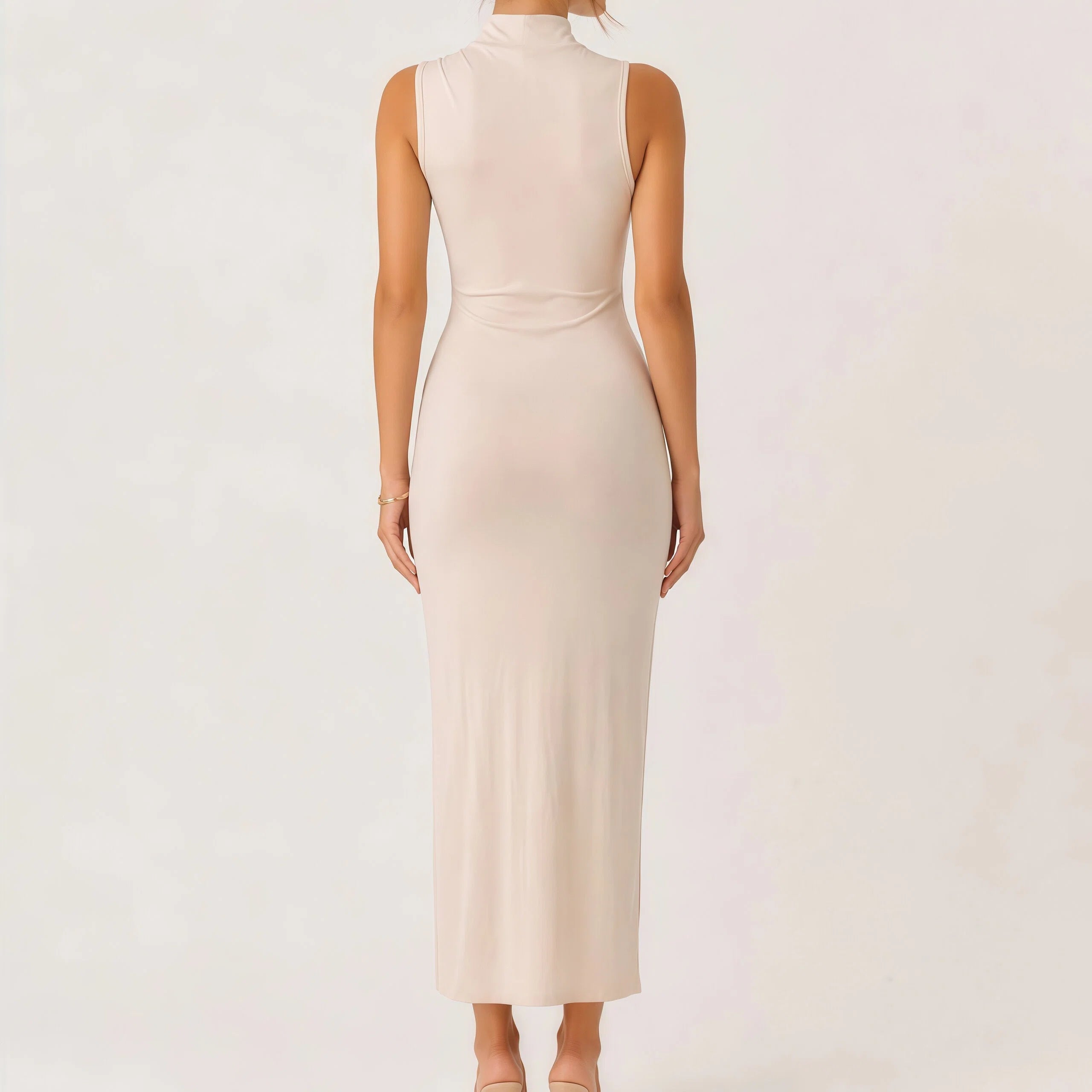 Sleeveless Side Slit Flowy Maxi Dress