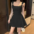 Spaghetti Strap Square Neck Ruffle Hem Mini Dress