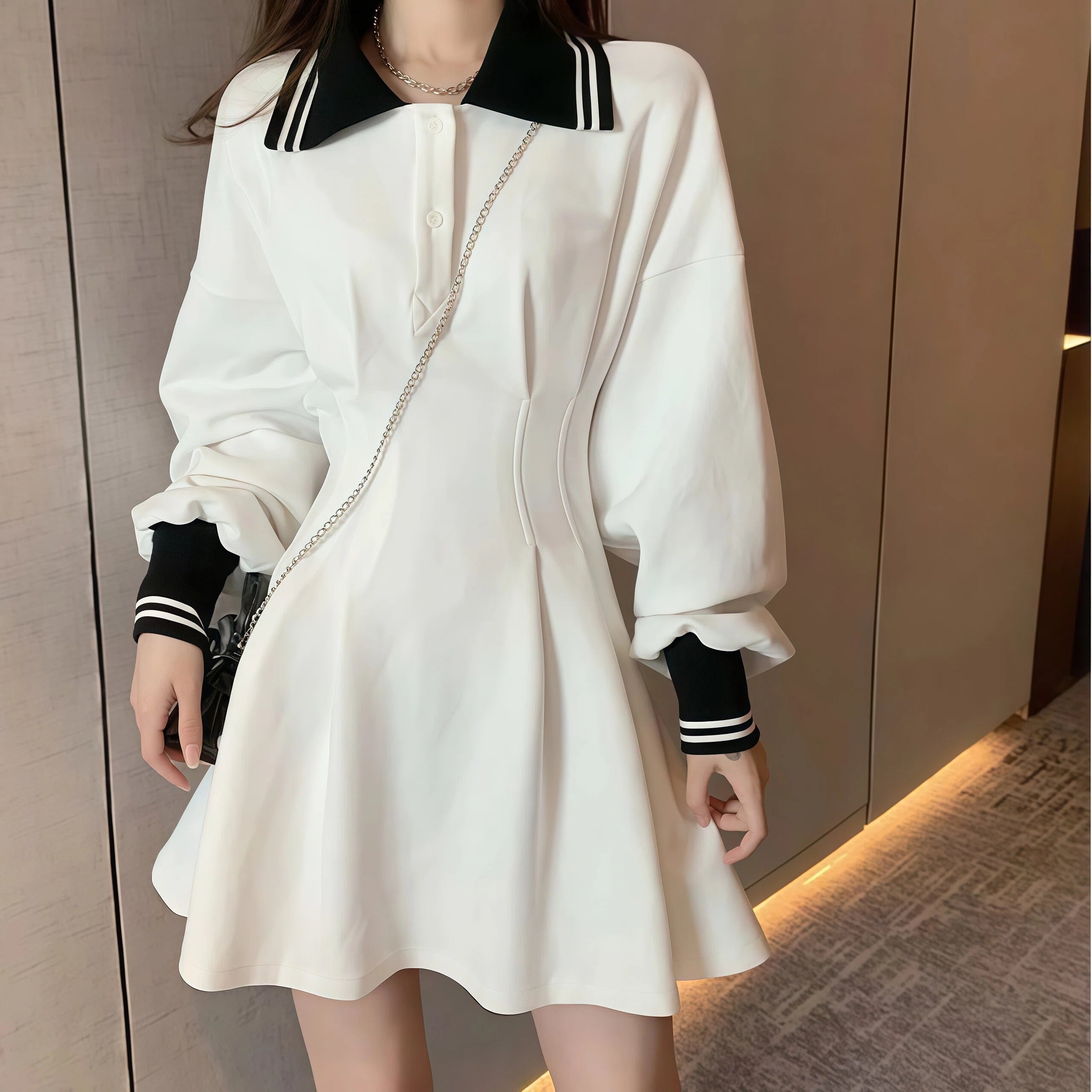 Striped Casual Sports Mini Dress