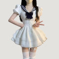 Women's Puff Sleeve Lace Cute A line Mini Skirt