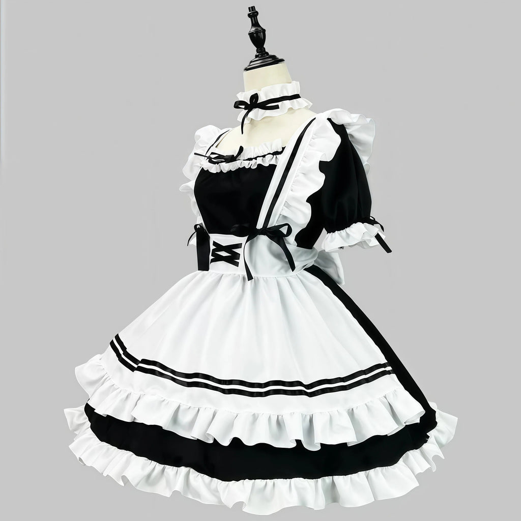 Classic Black and White Ruffled Maid Outfit